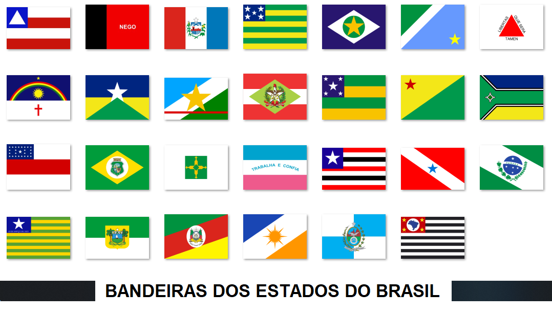 Mapas de Bandeiras de Todos os Estados do Brasil